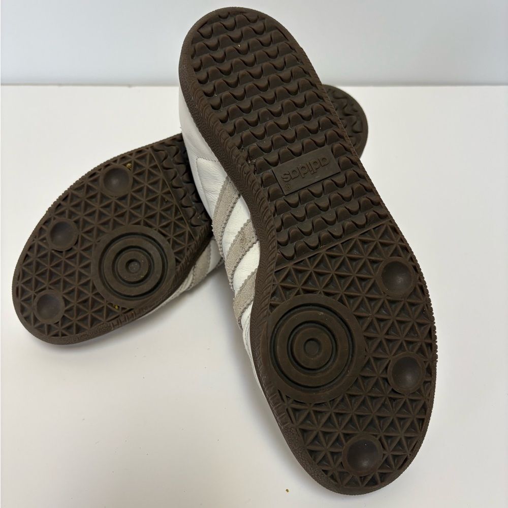 adidas Samba Leather White Brown Lace Up Rubber Outsole Womans Athletic Shoes8.5 - Picture 9 of 9